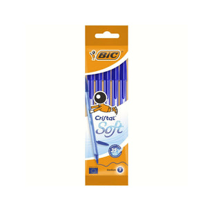 Stylos à bille - bleu medium 1.2 mm - Cristal Soft - 5 pièces - BIC Bic