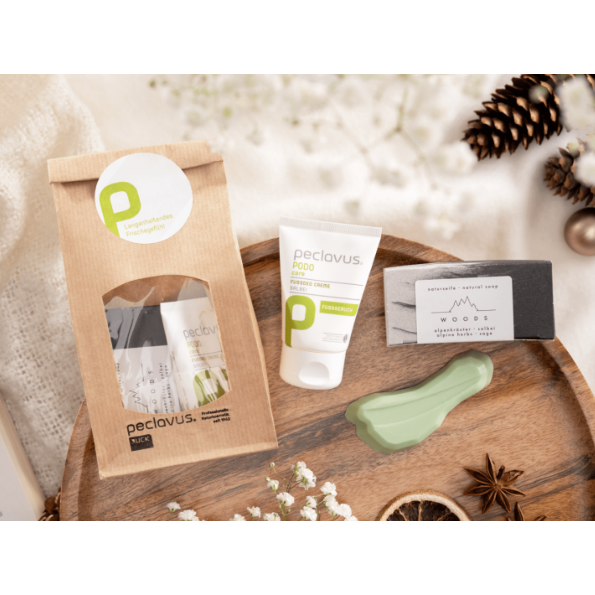 Coffret cadeau crème déodorante pour pieds et savon naturel - Peclavus