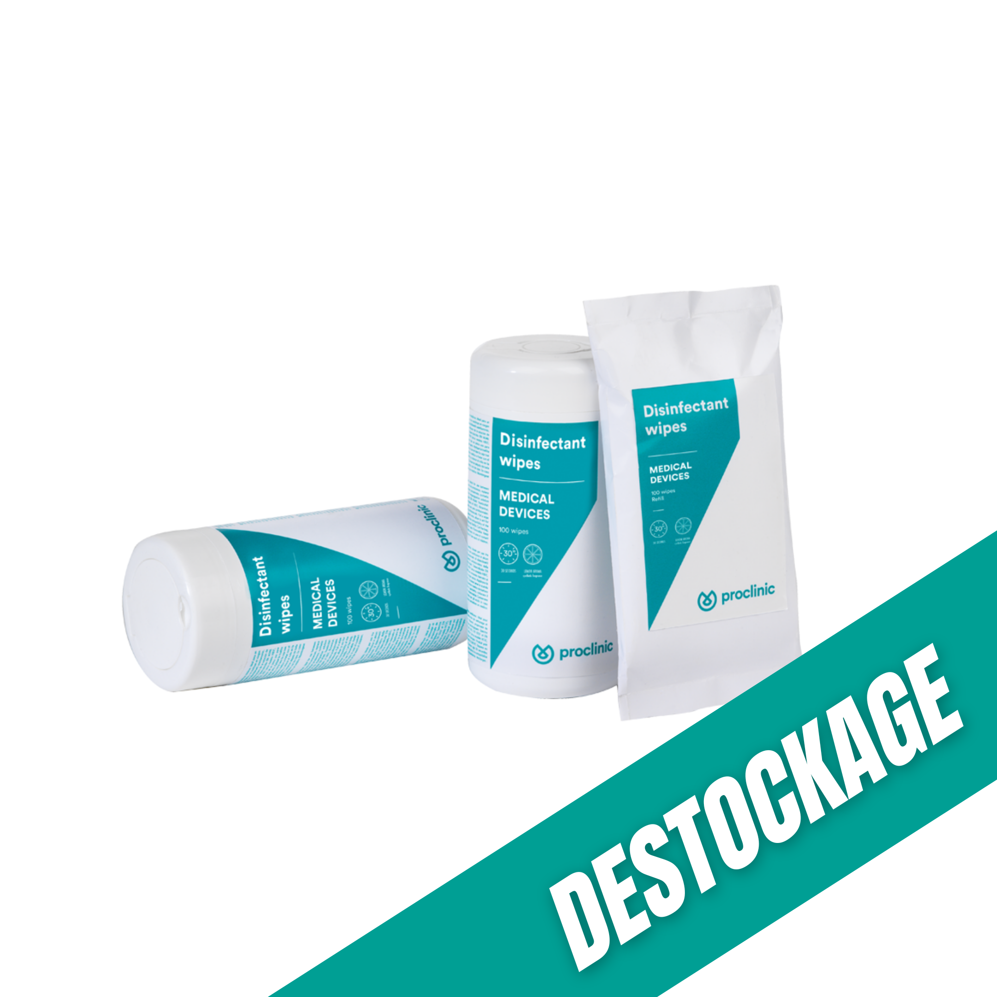 Lingettes désinfectantes - Boite de 100 - Proclinic // Destockage My Podologie