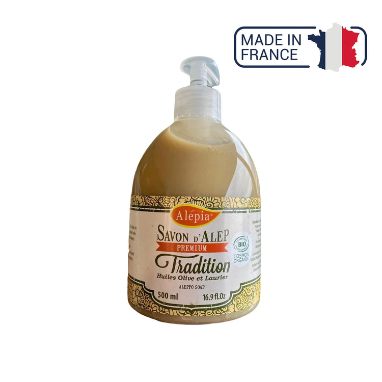 Savon Liquide d'Alep Premium Tradition 1% de Laurier - 500ml - Alépia Alépia