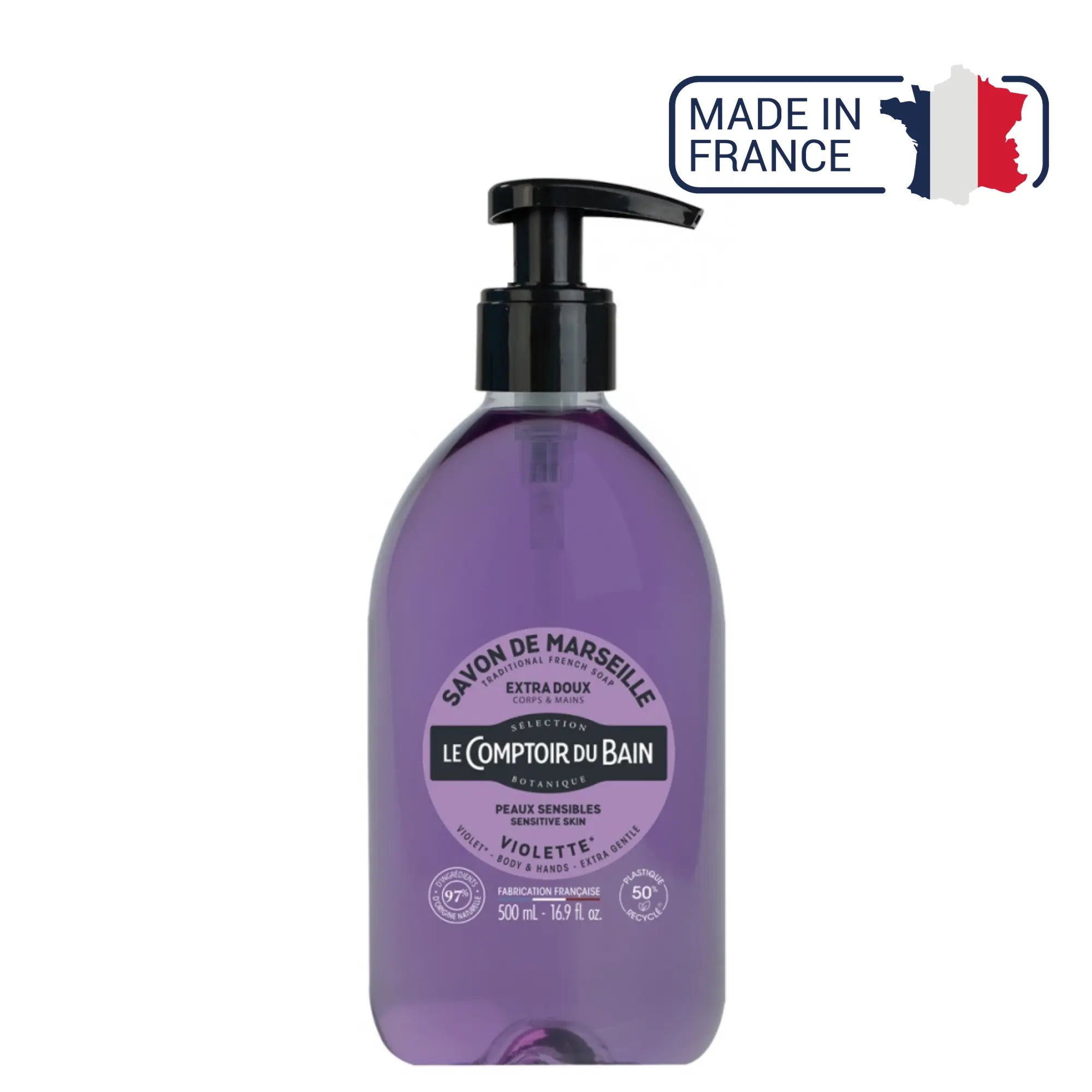 Savon de Marseille liquide Violette - 500ml - Le Comptoir du Bain